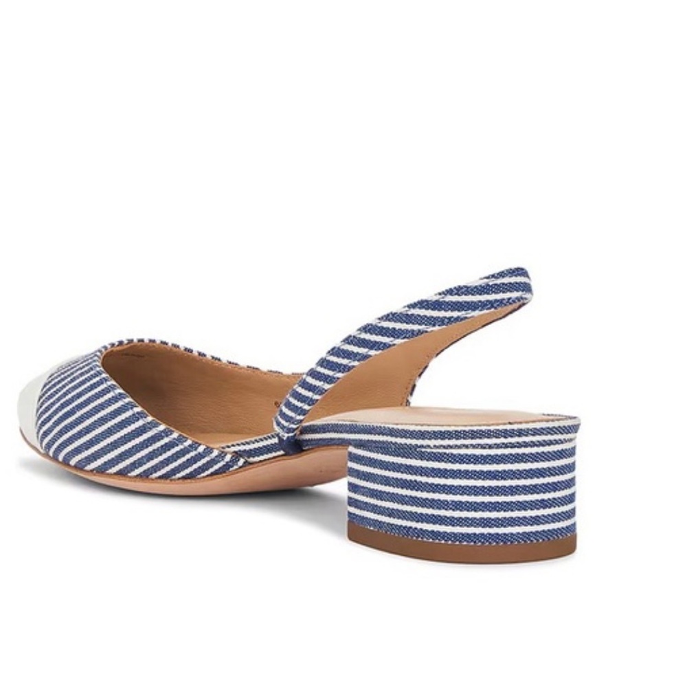 8. Veronica Beard $375 CECILE PINSTRIPE SLINGBACK SHOES - Picture 3 of 3